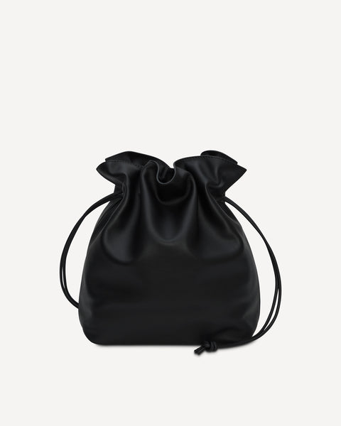 VASIC ブラック　レザー　巾着型ショルダーバッグ 楽天市場】【☆美品☆】VASIC/ヴァジック『巾着 バッグ