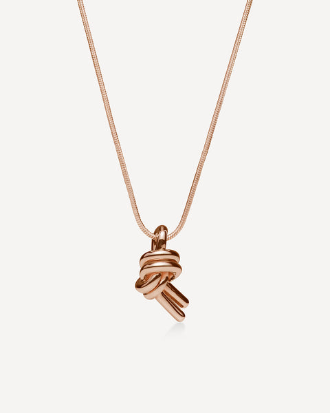 Rose gold love knot necklace top
