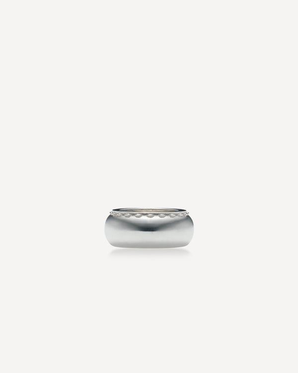 Cord Wide Ring, Silver