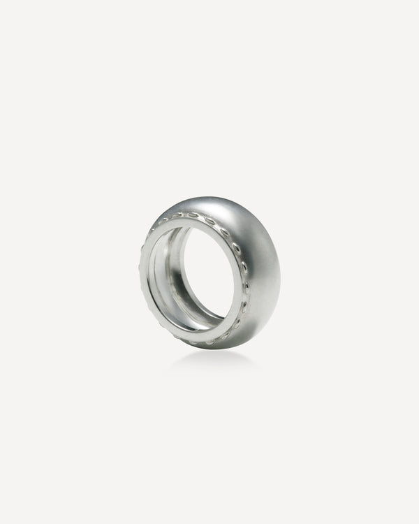 Cord Wide Ring, Silver