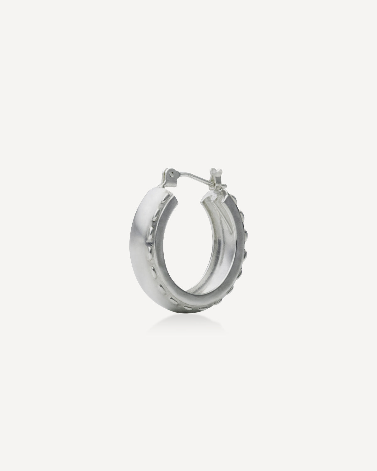 Cord Narrow  Hoop Earrings, Silver
