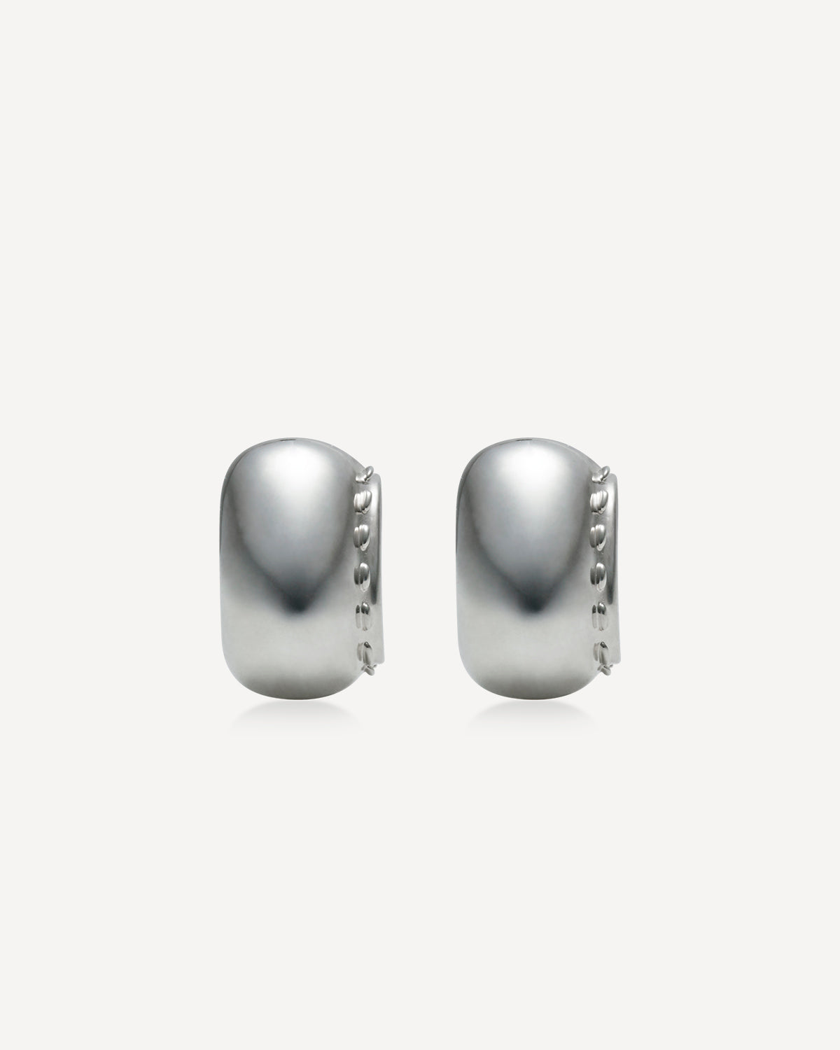 Cord Wide Drop Earrings, Silver