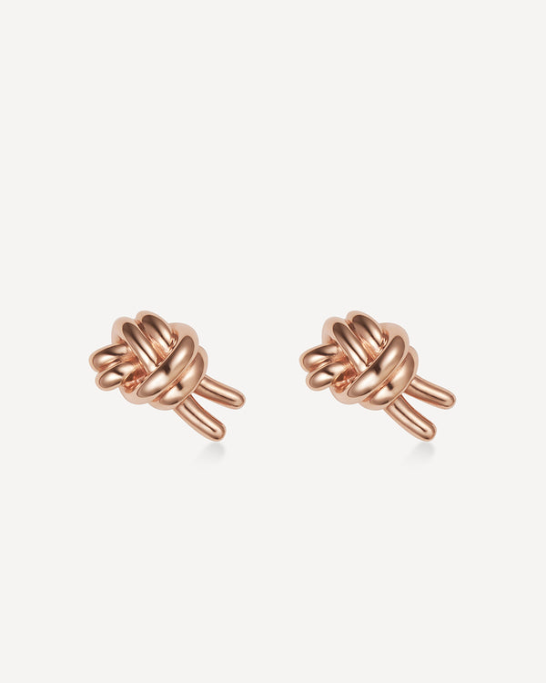 Knot Earrings, Rose gold