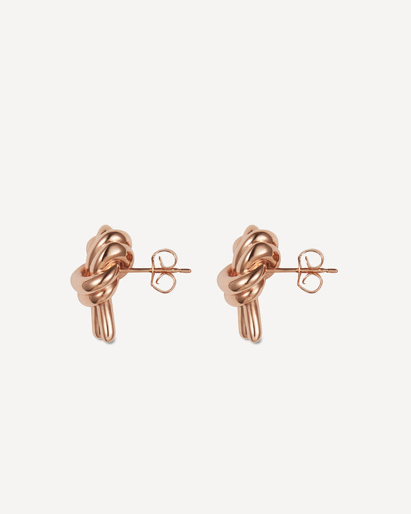 Knot Earrings, Rose gold