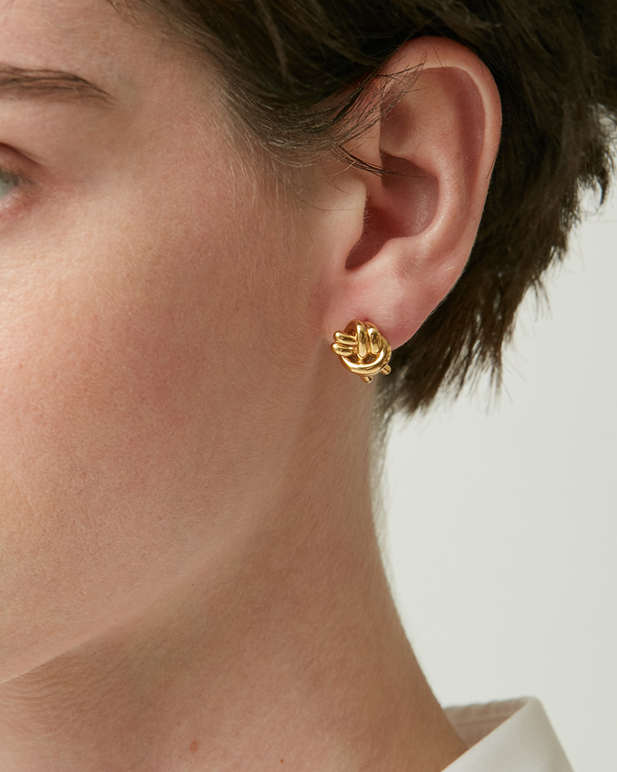 Knot Earrings, Gold